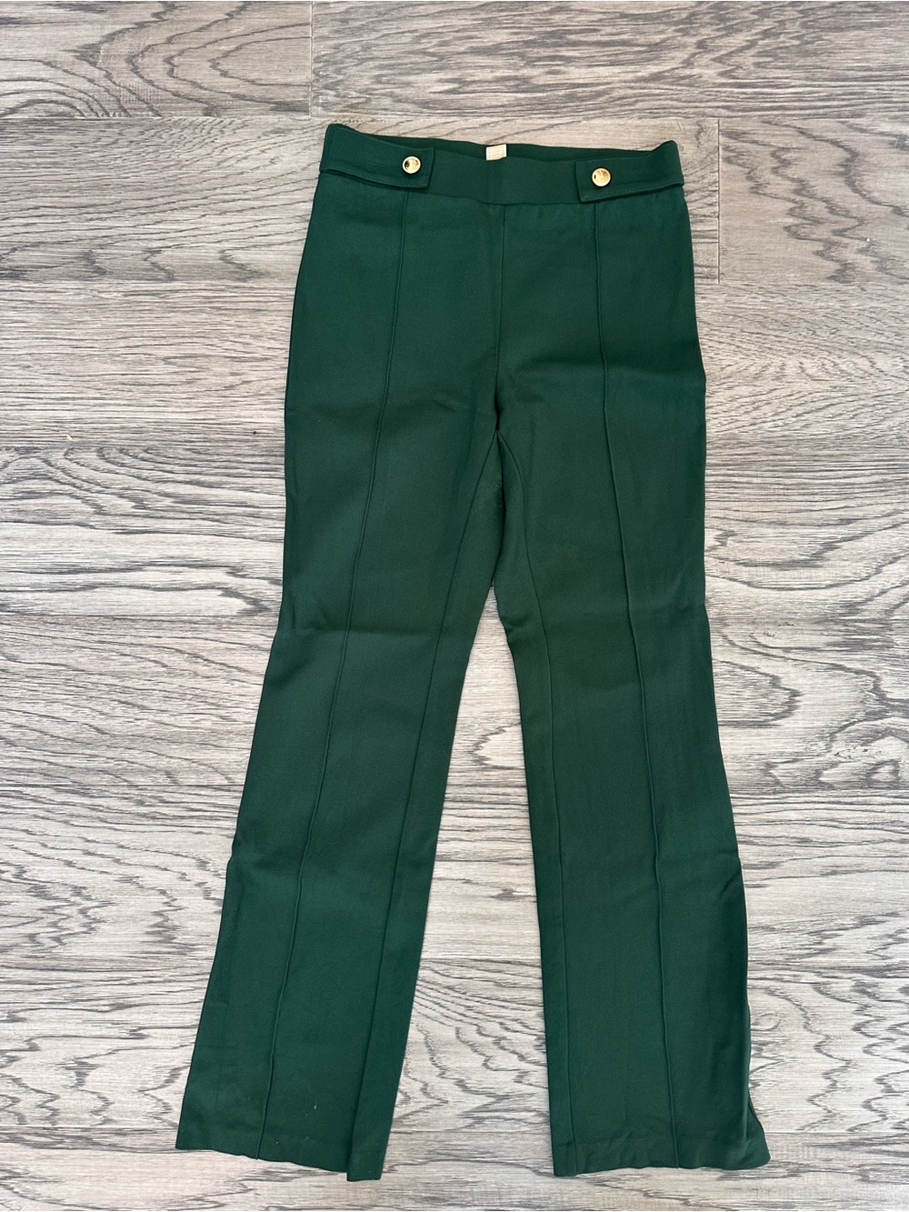 Michael Kors Forest Green Trousers with Gold Buttons